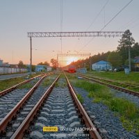 Закат на ЖД станции Красноармейск. :: Павел Михалёв