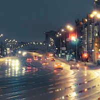 Москва ночное садовое кольцо :: Денис Масленников