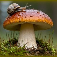 Улитка и гриб ... :: Валентина Надсон Улитка и гриб ... :: Валентина Надсон