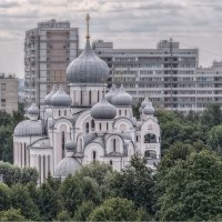 Вид на храмовый комплекс на Пискарёвском проспекте с высоты девятиэтажного дома. :: Александр Максимов