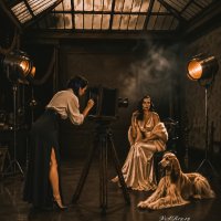 At the photo studio with a friend