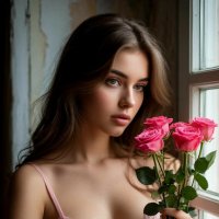 Девушка с цветами