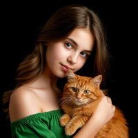 Девочка с котом :: Сергей Кочнев