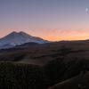 Апельсиновый закат над Эльбрусом :: Сергей Сабешкин