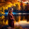Девушка  у осеннего озера :: Наталья ***
