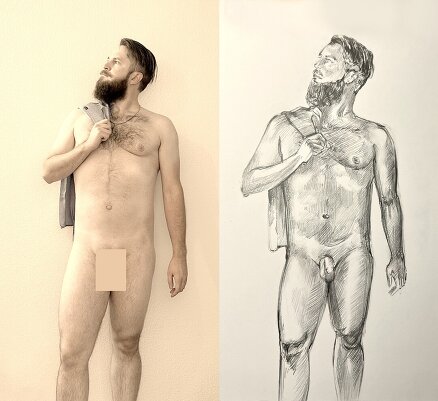 Натурщик модель ню