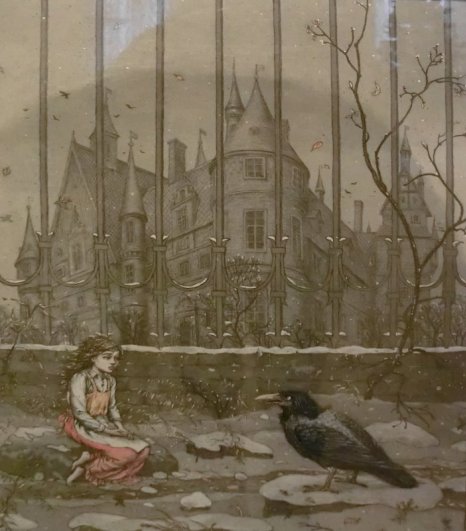 1. "Встреча Герды с вороном", иллюстрация к сказке Х. К. Андерсена "Снежная королева"